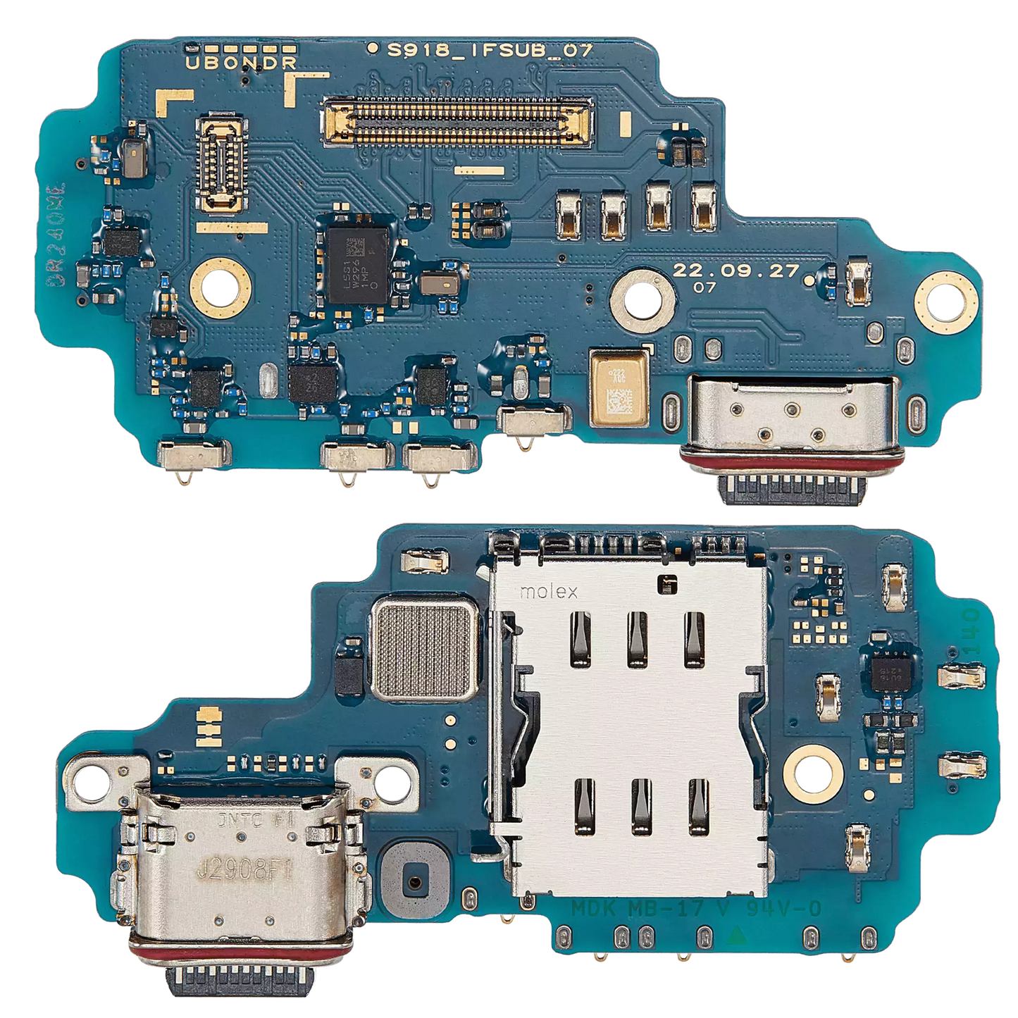 Data Connector(Charging Port) Samsung Galaxy S23 Ultra Used OEM Grade A Reclaim(A) Phantom Black