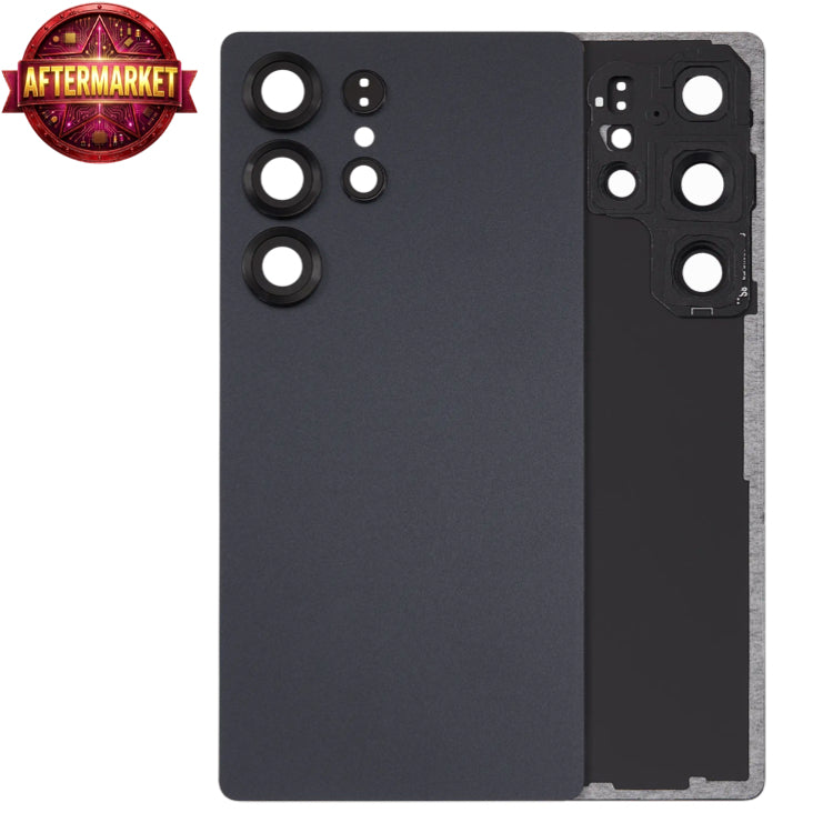 Back Cover Glass With Camera Lens For Samsung Galaxy S25 Ultra Aftermarket Titanium Black