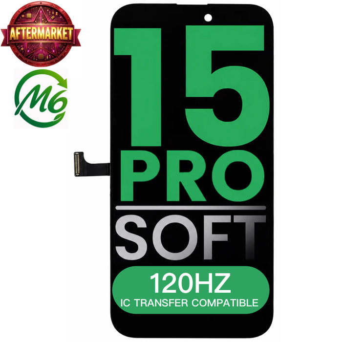 Display (LCD/OLED/LCM/Screen) Screen Assembly (With IC Removable With 120HZ) (Soft OLED) Aftermarket All Colors For iPhone 15 Pro