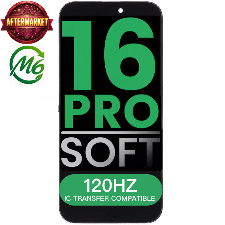 Display (LCD/OLED/LCM/Screen) Screen Assembly (With IC Removable With 120HZ) (Soft OLED) Aftermarket All Colors For iPhone 16 Pro