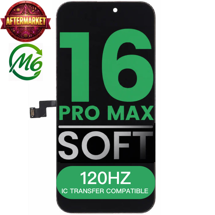 Display(LCD/OLED/LCM/Screen) Screen Assembly (With IC Removable With 120HZ)(Soft OLED) Aftermarket All Colors For iPhone 16 Pro Max