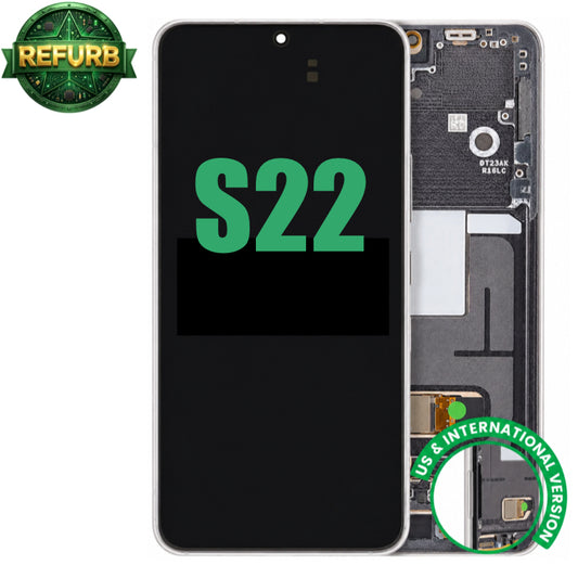 Display with frame (LCD/OLED/LCM/Screen) (US & International Version) For Samsung Galaxy S22