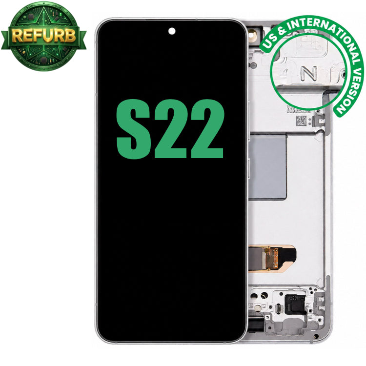 Display with frame (LCD/OLED/LCM/Screen) (US & International Version) For Samsung Galaxy S22