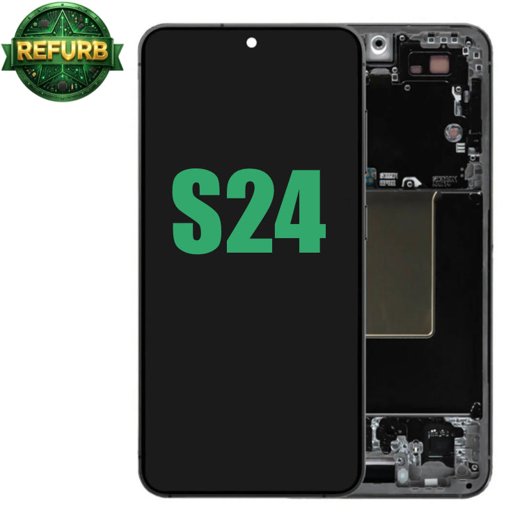 Display with frame (LCD/OLED/LCM/Screen) For Samsung Galaxy S24 Onyx Black