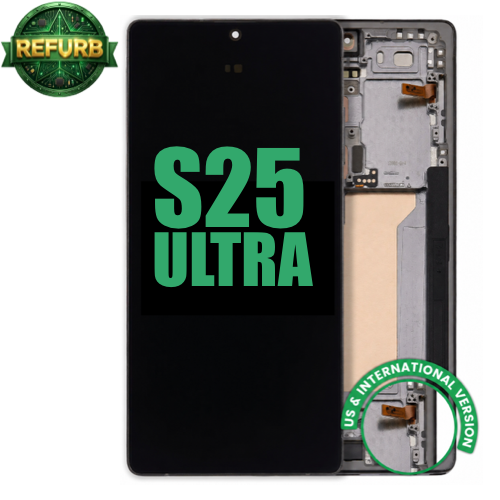 Display with frame（LCD/OLED/LCM/Screen）For Samsung Galaxy S25 Ultra Titanium Black