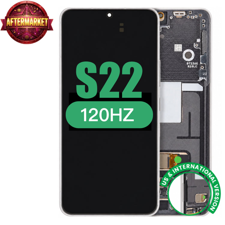 Display with frame (LCD/OLED/LCM/Screen) (US & International Version) For Samsung Galaxy S22