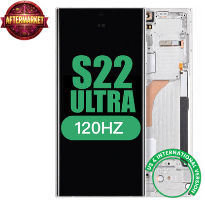 Display with frame (LCD/OLED/LCM/Screen)(US & International Version) For Samsung Galaxy S22 Ultra