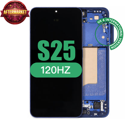Display with frame (LCD/OLED/LCM/Screen) For Samsung Galaxy S25 Navy