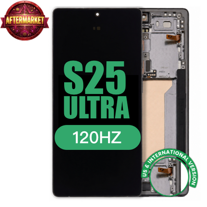Display with frame（LCD/OLED/LCM/Screen）For Samsung Galaxy S25 Ultra Titanium Black